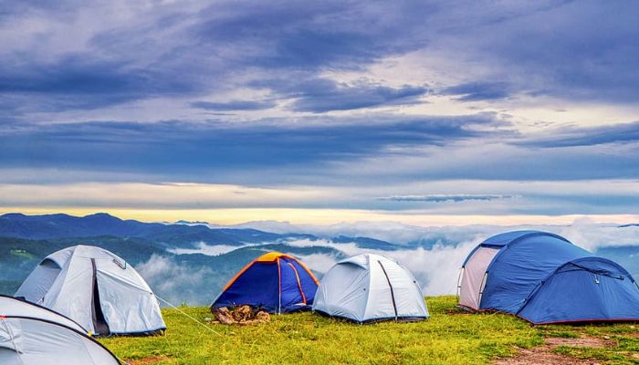 Camping on the banks of river Indus