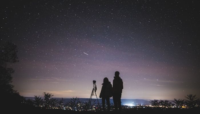 Stargazing at night